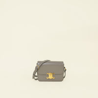 Celine Pebble Grey Teen Triomphe Bag