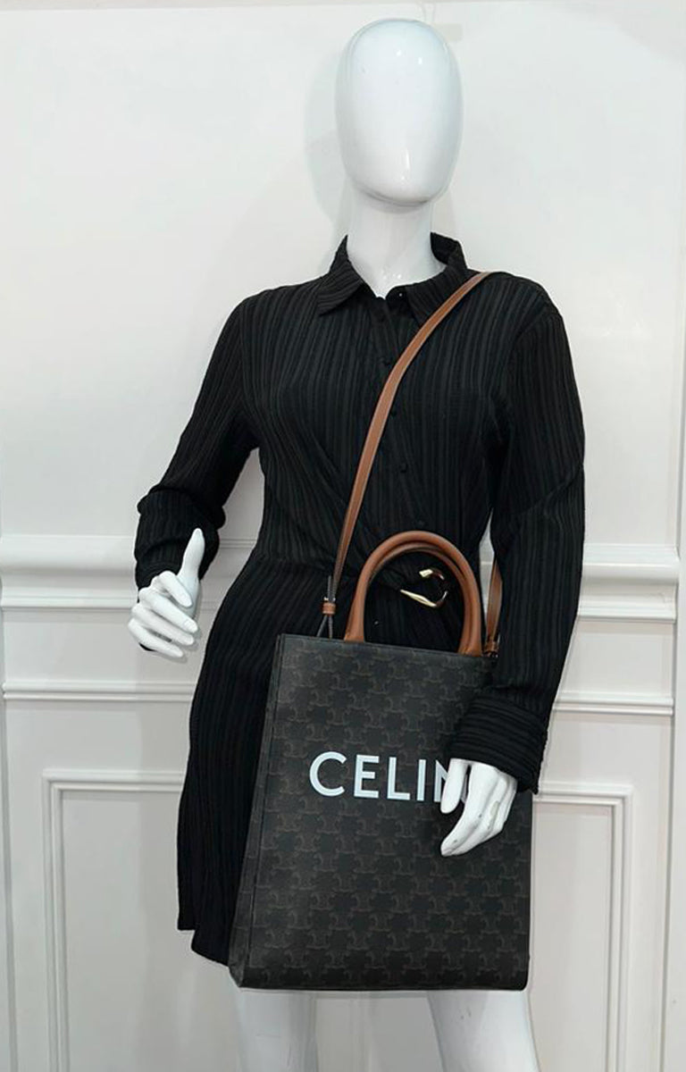 Celine Tan Vertical Cabas Small Bag THE CLOSET