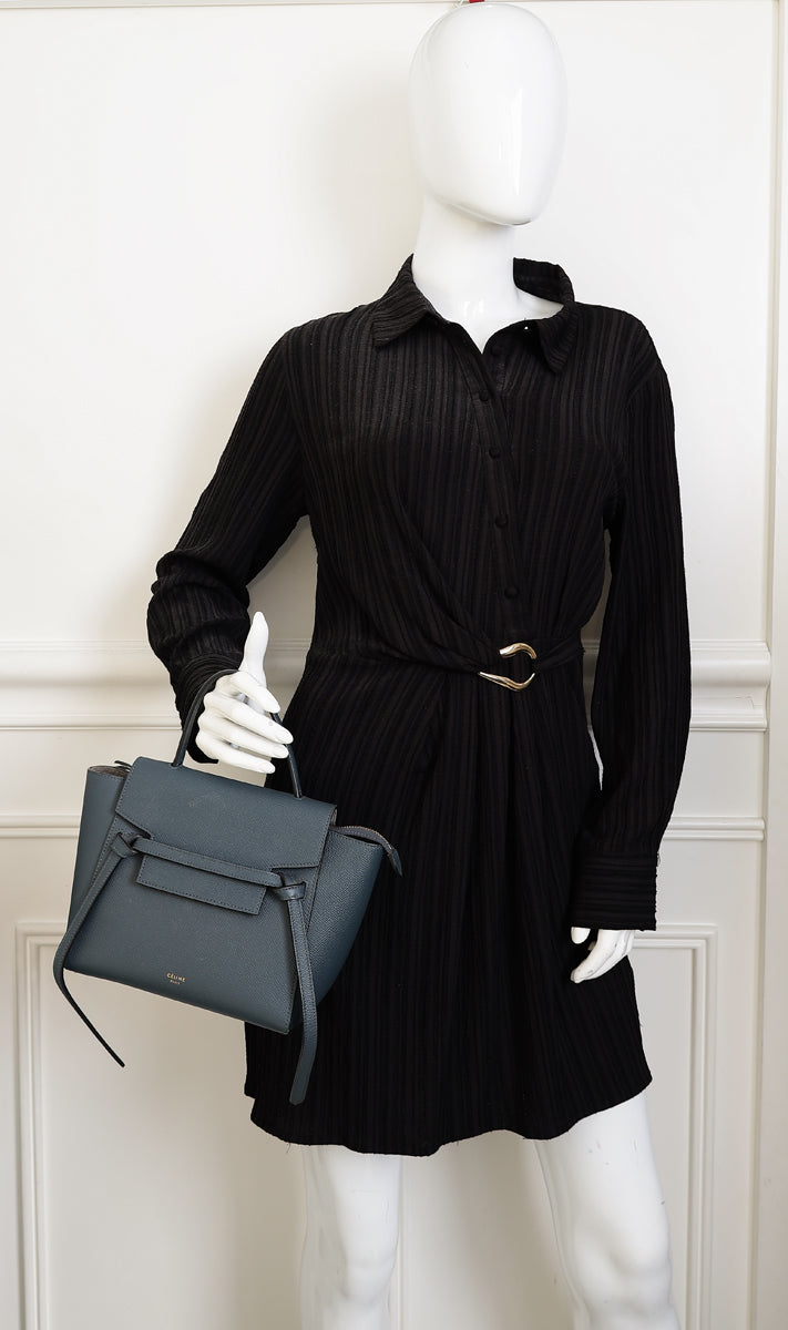 CELINE Belt Bag Nano ブルーグレー Celine Bluish Grey Nano Belt Bag – THE CLOSET