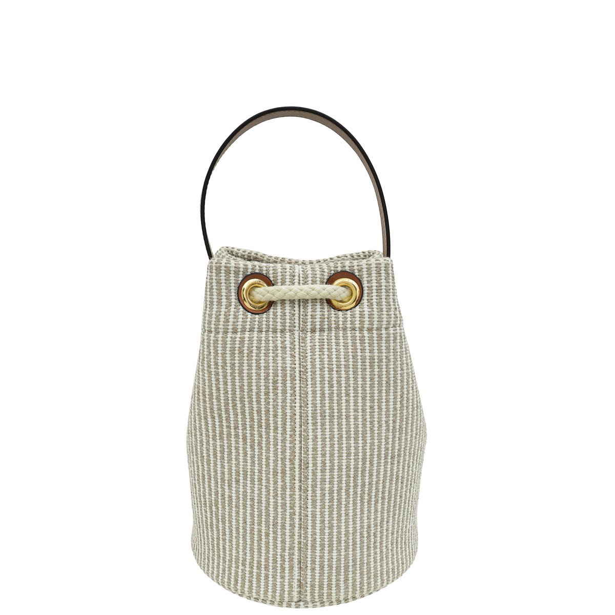 Celine Beige Teen Drawstring in Striped Textile Bag-Celine-THE CLOSET