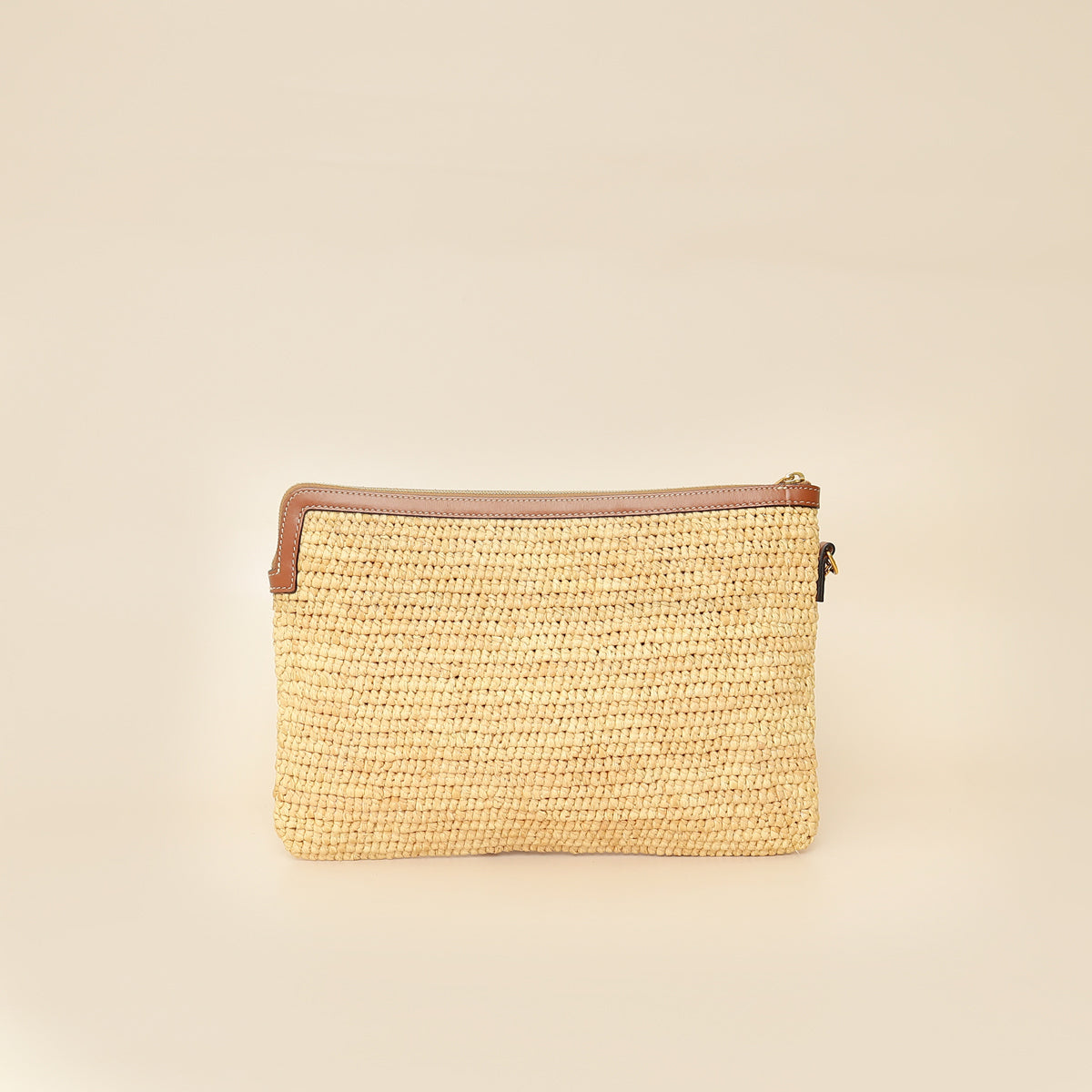 Celine Bicolor Raffia Triomphe Small Wristlet Pouch-Celine-THE CLOSET
