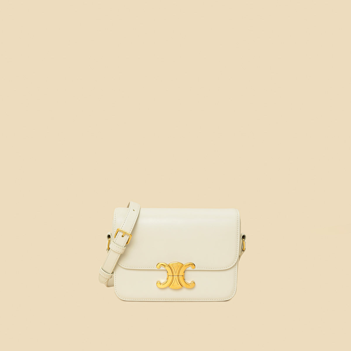 Celine White Teen Triomphe Shoulder Bag-Celine-THE CLOSET