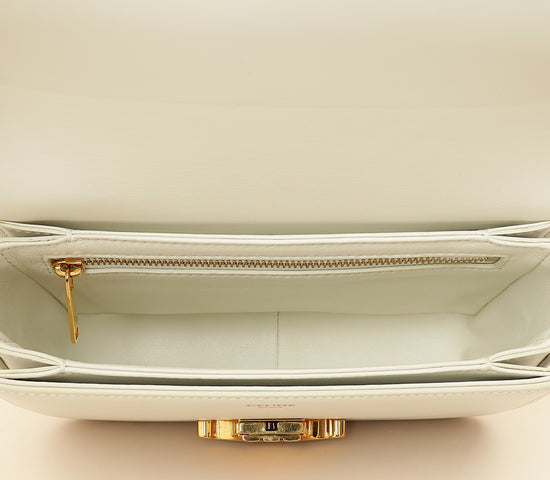Celine White Teen Triomphe Shoulder Bag-Celine-THE CLOSET
