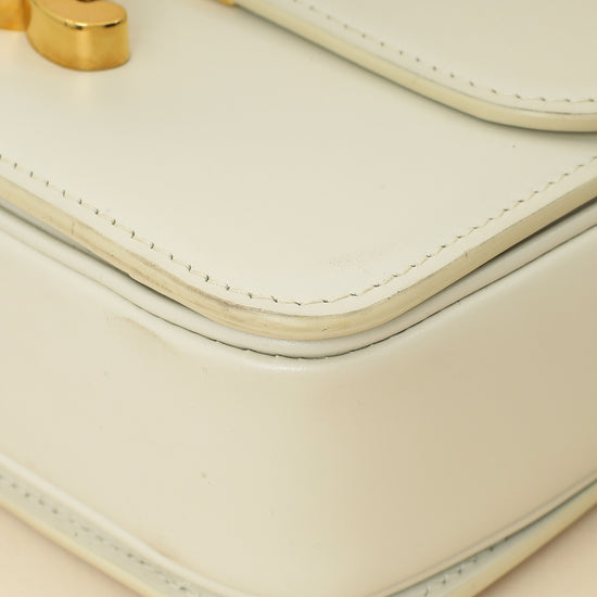 Celine White Teen Triomphe Shoulder Bag-Celine-THE CLOSET