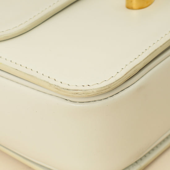 Celine White Teen Triomphe Shoulder Bag-Celine-THE CLOSET