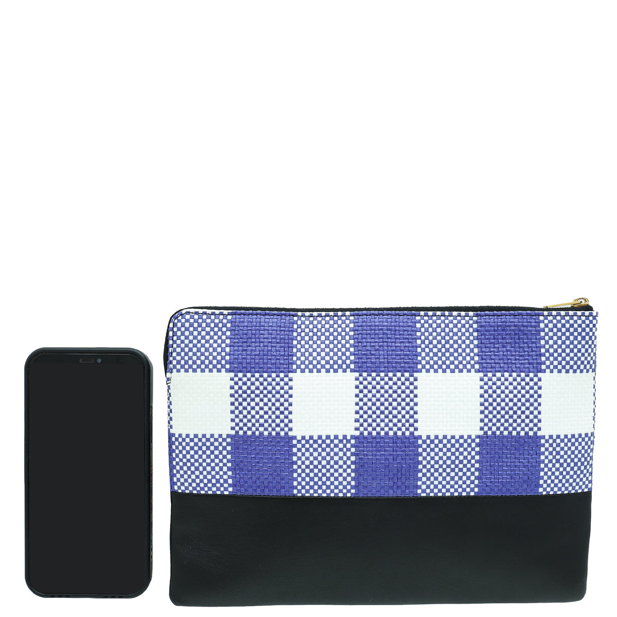 Celine Tricolor Zip Medium Pouch W/ Raffia-Celine-THE CLOSET