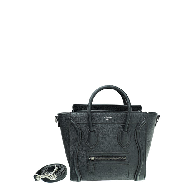 Celine drummed calfskin nano hotsell luggage black