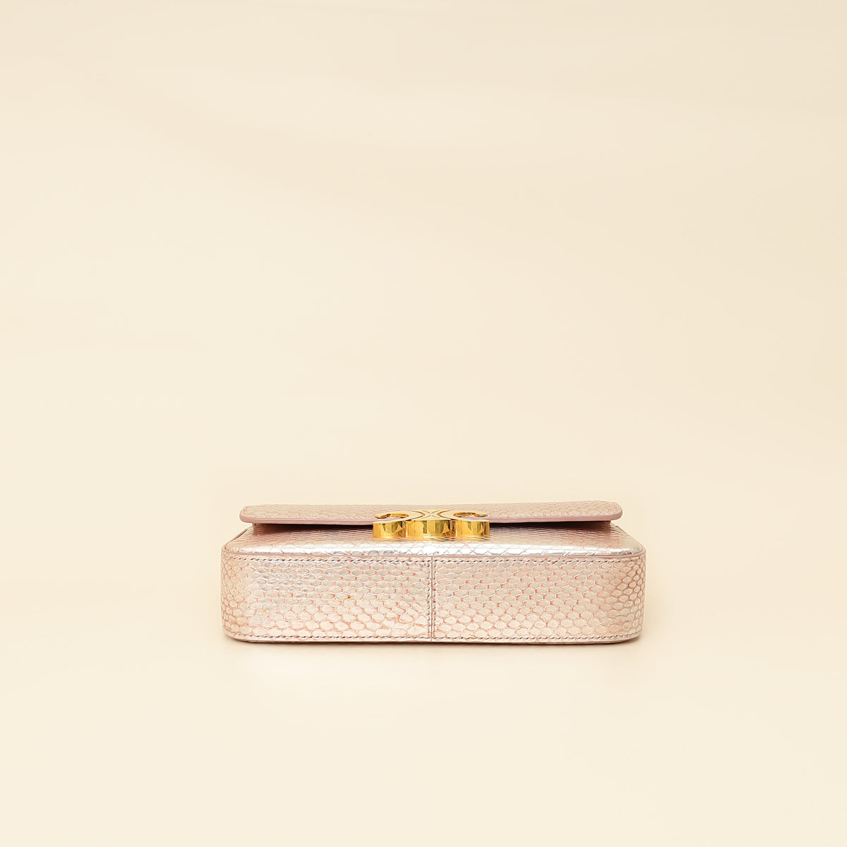 Celine Rose Glace Python Claude Chain Shoulder Bag-Celine-THE CLOSET