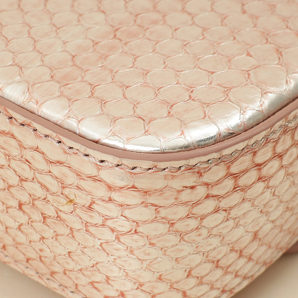 Celine Rose Glace Python Claude Chain Shoulder Bag-Celine-THE CLOSET