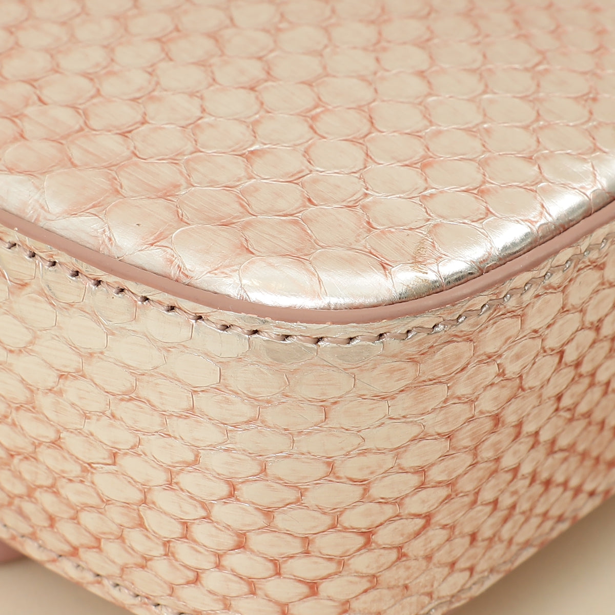 Celine Rose Glace Python Claude Chain Shoulder Bag-Celine-THE CLOSET