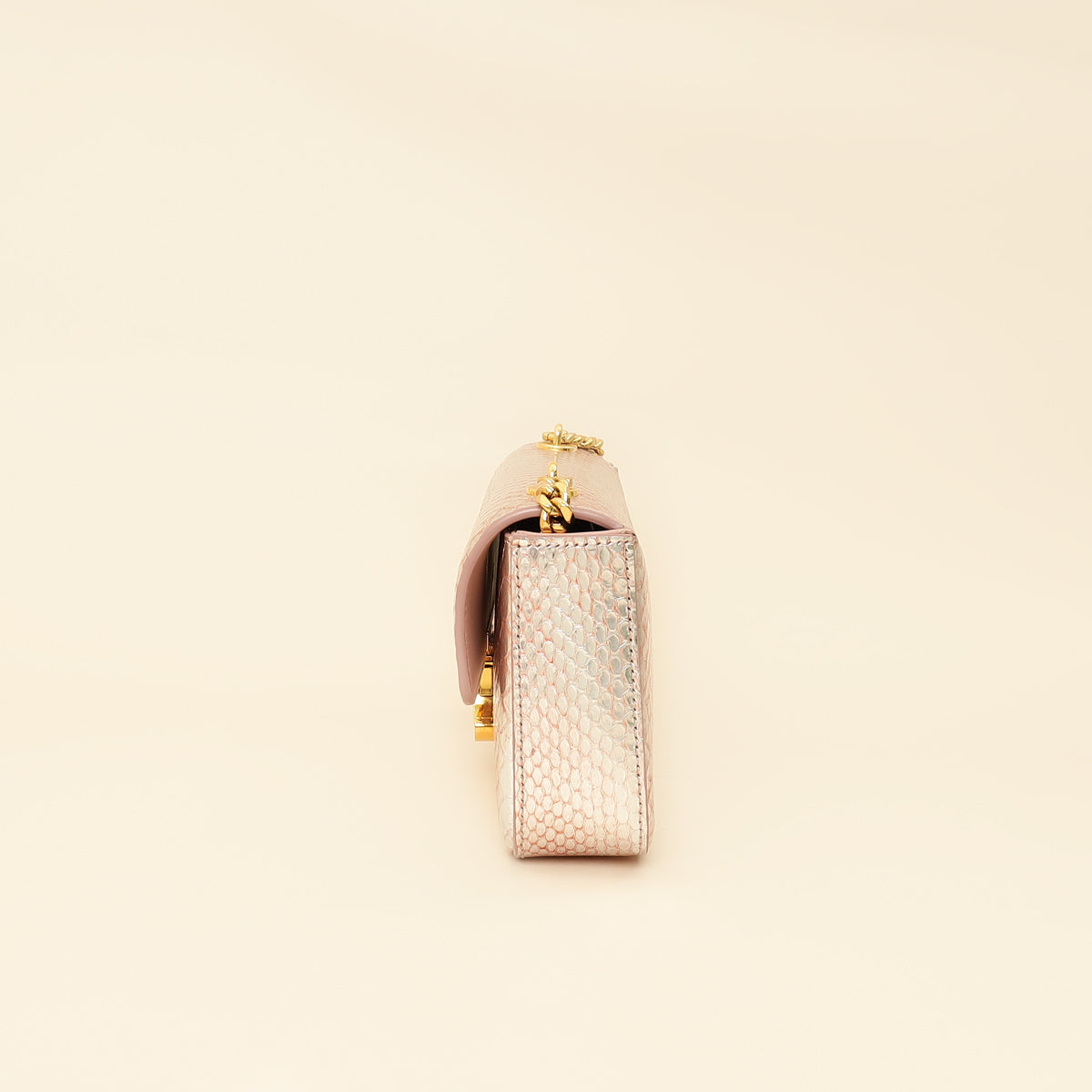 Celine Rose Glace Python Claude Chain Shoulder Bag-Celine-THE CLOSET