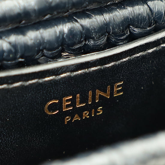 Celine Black Raffia Effect Claude Chain Shoulder Bag-Celine-THE CLOSET