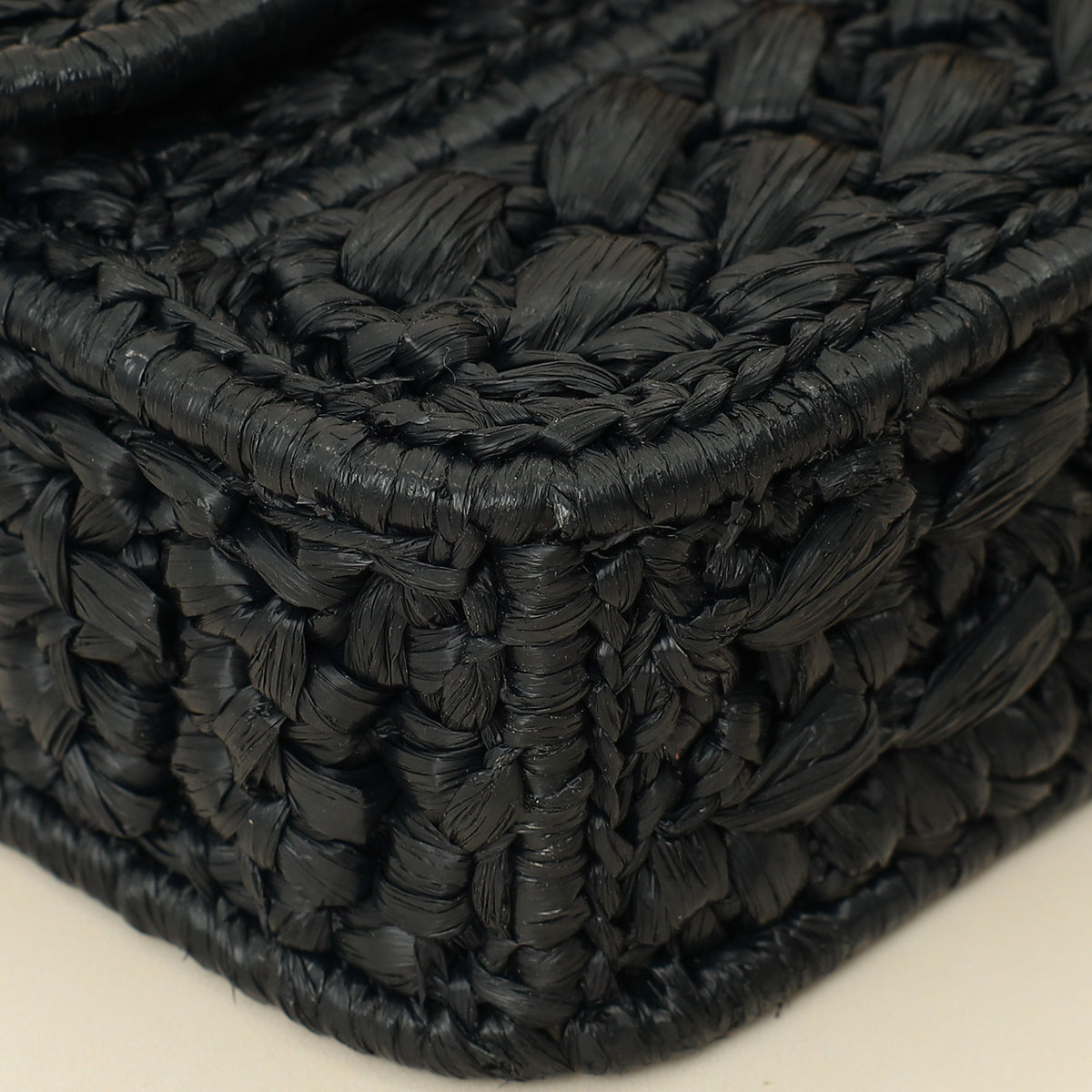 Celine Black Raffia Effect Claude Chain Shoulder Bag-Celine-THE CLOSET