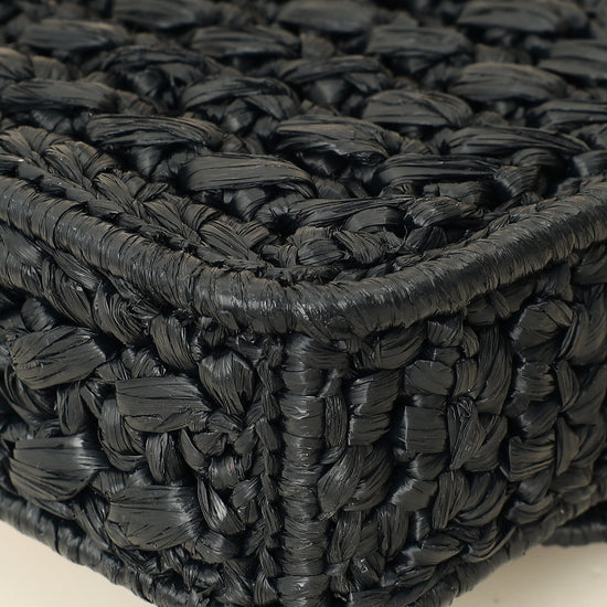 Celine Black Raffia Effect Claude Chain Shoulder Bag-Celine-THE CLOSET