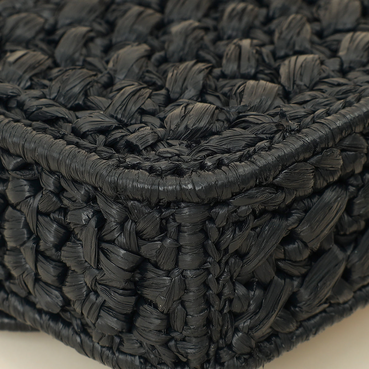 Celine Black Raffia Effect Claude Chain Shoulder Bag-Celine-THE CLOSET