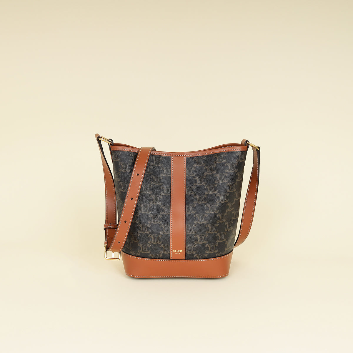 Celine Tan Triomphe Small Bucket Bag-Celine-THE CLOSET