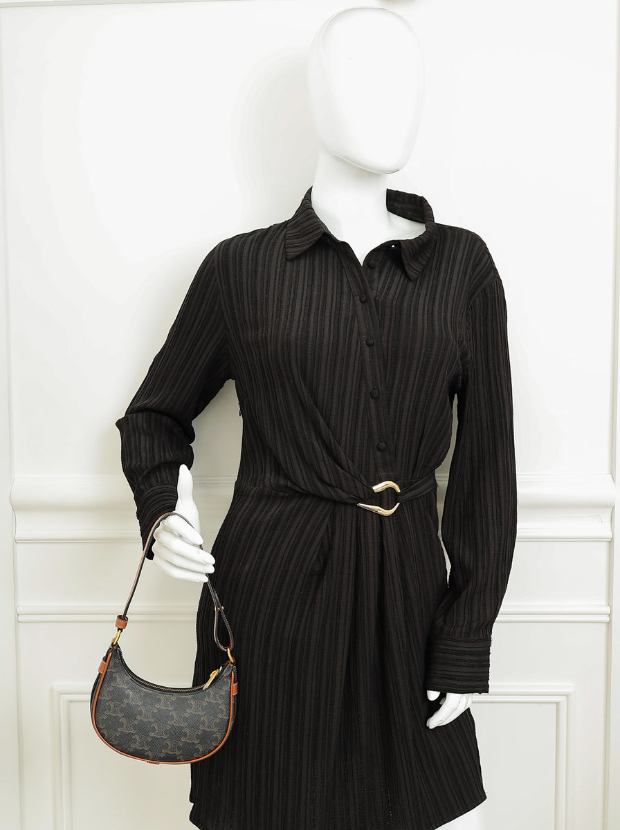 Celine Tan Triomphe Mini Ava Hobo Bag-Celine-THE CLOSET