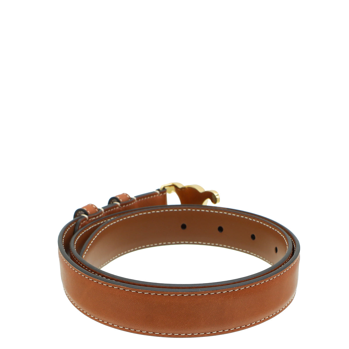 Celine Tan Triomphe Buckle Medium Belt-Celine-THE CLOSET