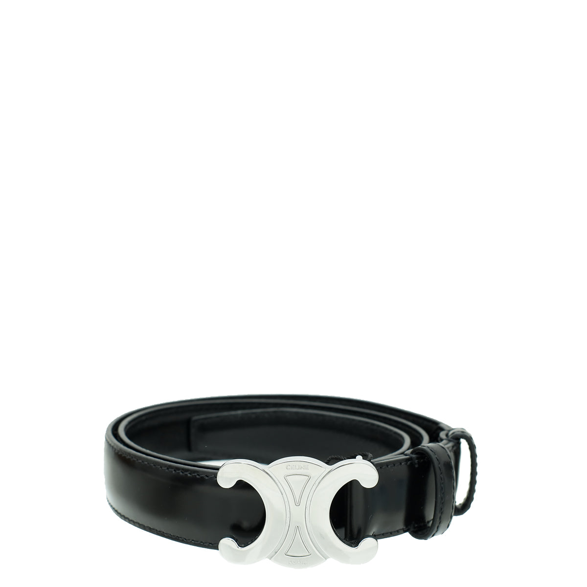 Celine Black Triomphe Buckle Belt-Celine-THE CLOSET