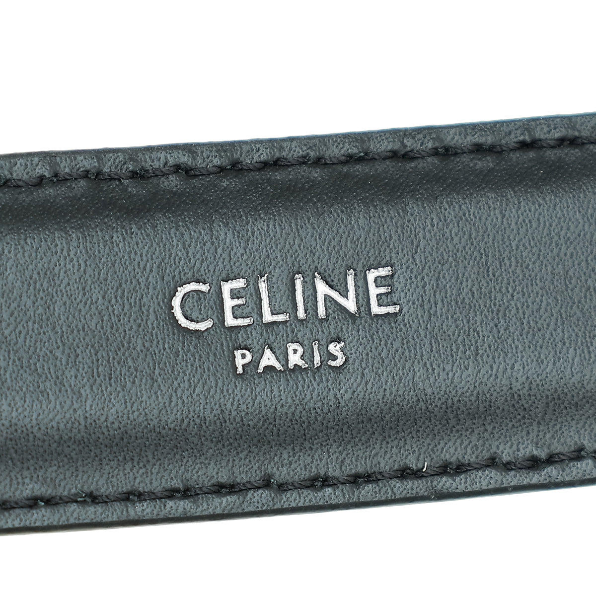 Celine Black Triomphe Buckle Belt