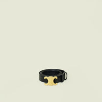 Celine Black Triomphe 25mm Belt
