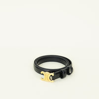 Celine Black Triomphe Belt 18mm