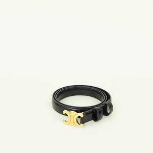 Celine Black Triomphe Belt 18mm