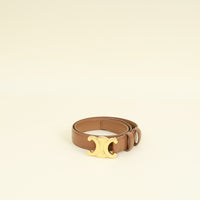Celine Brown Bronz Triomphe 25mm Belt