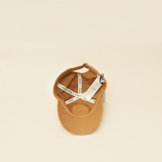 Celine Brown Tan Triomphe Baseball Cap Small Hat-Celine-THE CLOSET