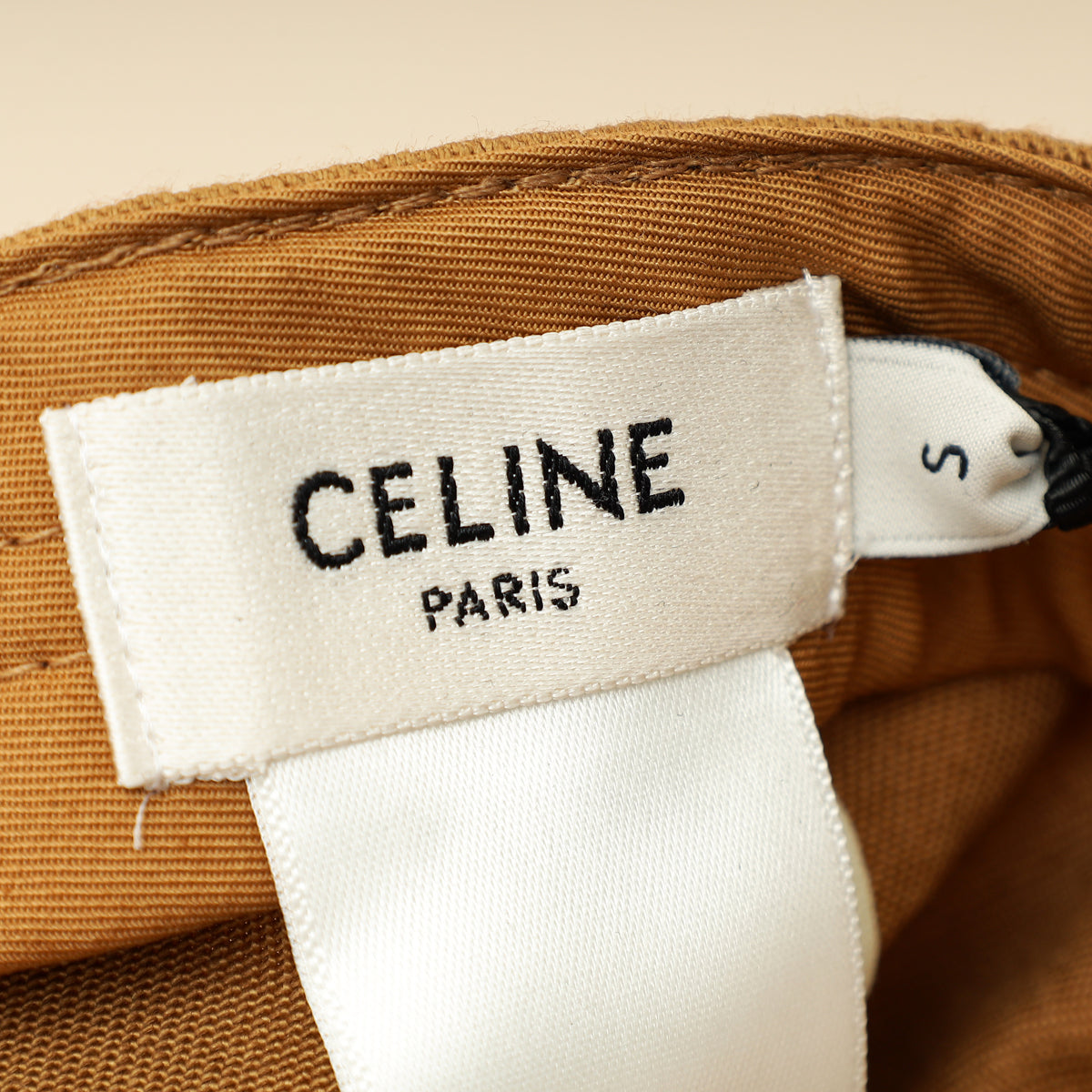 Celine Brown Tan Triomphe Baseball Cap Small Hat-Celine-THE CLOSET