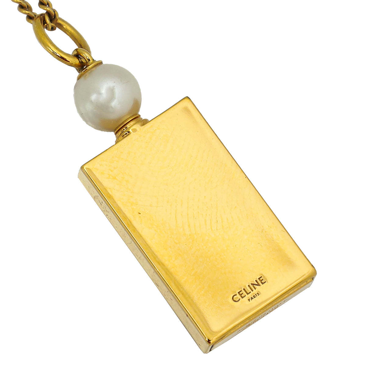 Celine Gold Separable Perfume Pendant Chain Necklace
