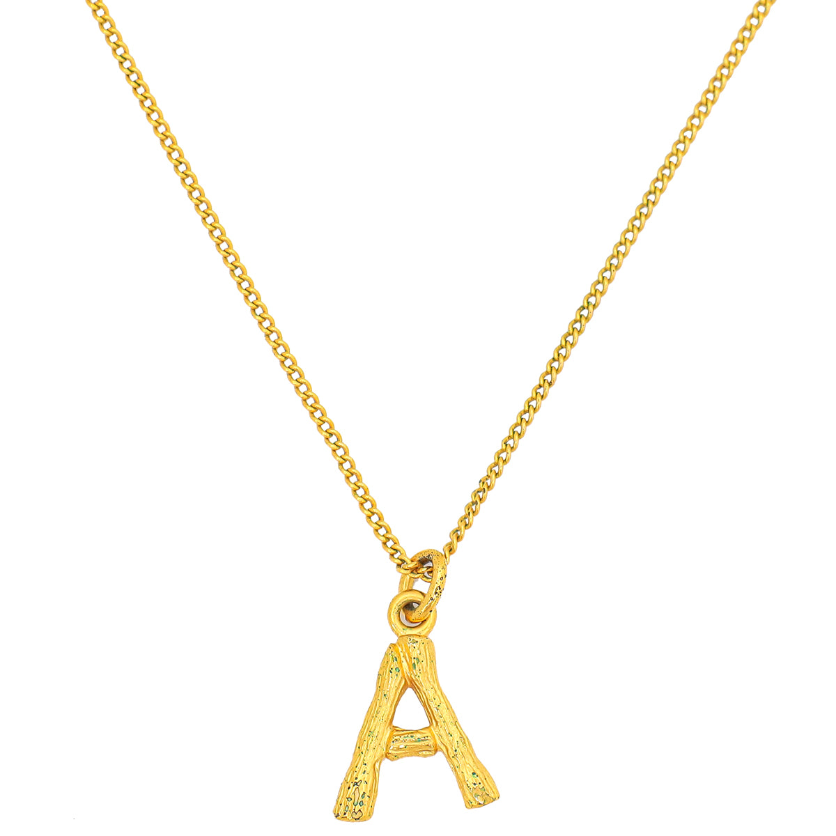 Celine Gold Finish Alphabet "A" Pendant Necklace-Celine-THE CLOSET