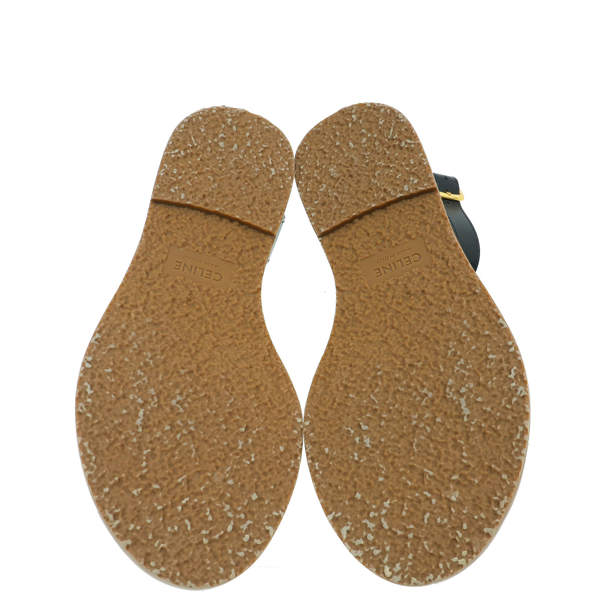 Celine Bicolor Lympia Raffia Flat Strap Sandal 38
