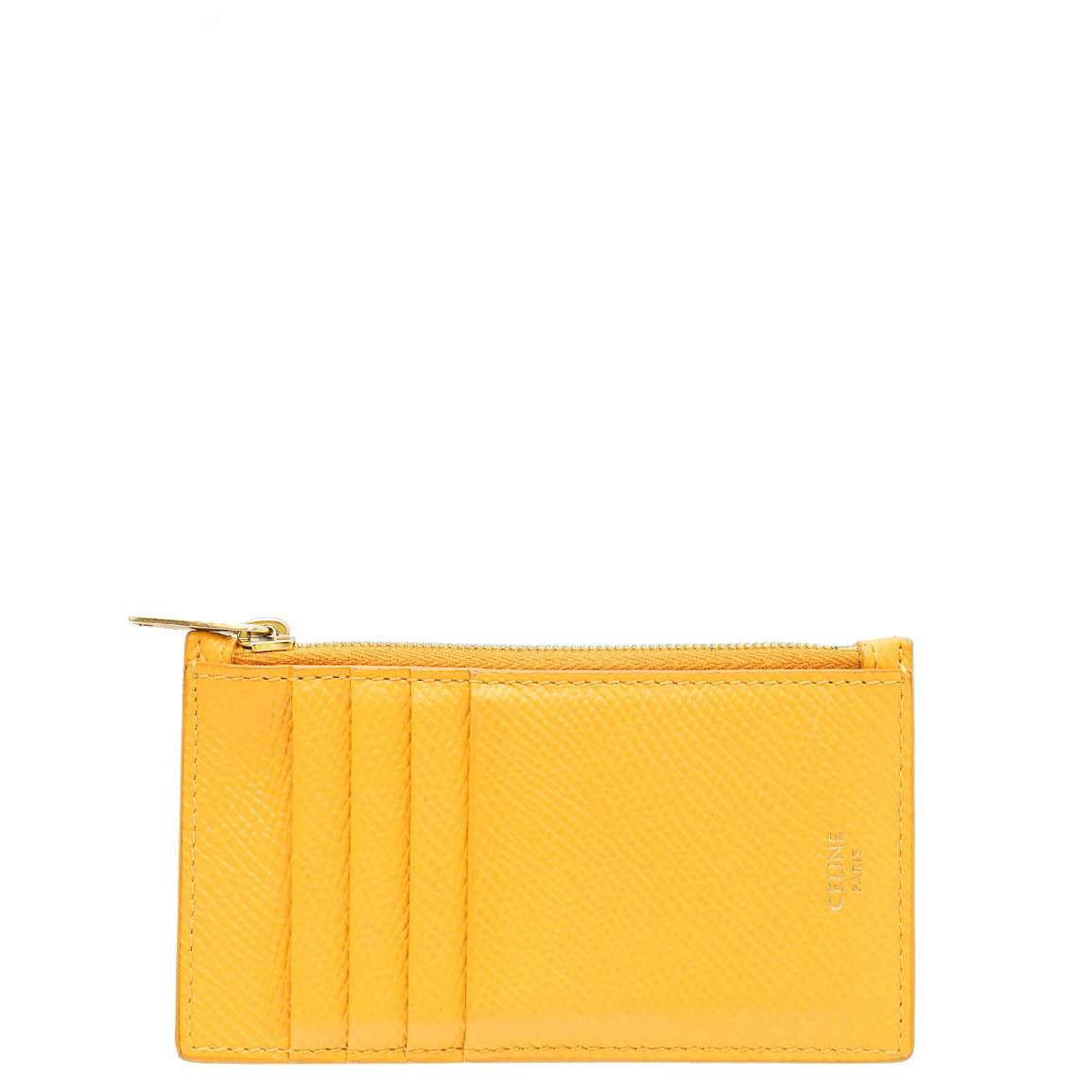 Celine Mustard Zipped Compact Card Holder
