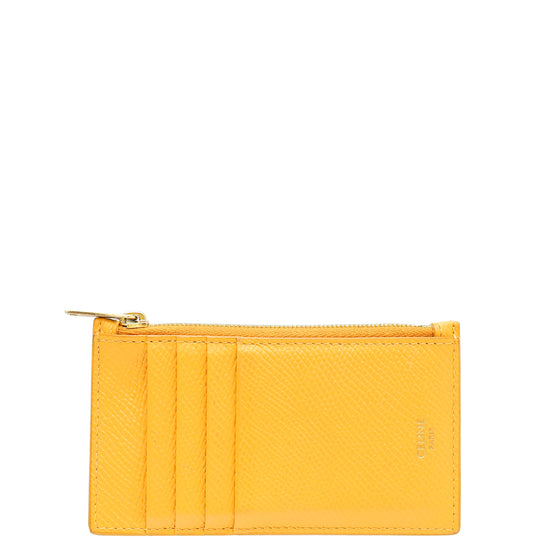 Celine Mustard Zipped Compact Card Holder