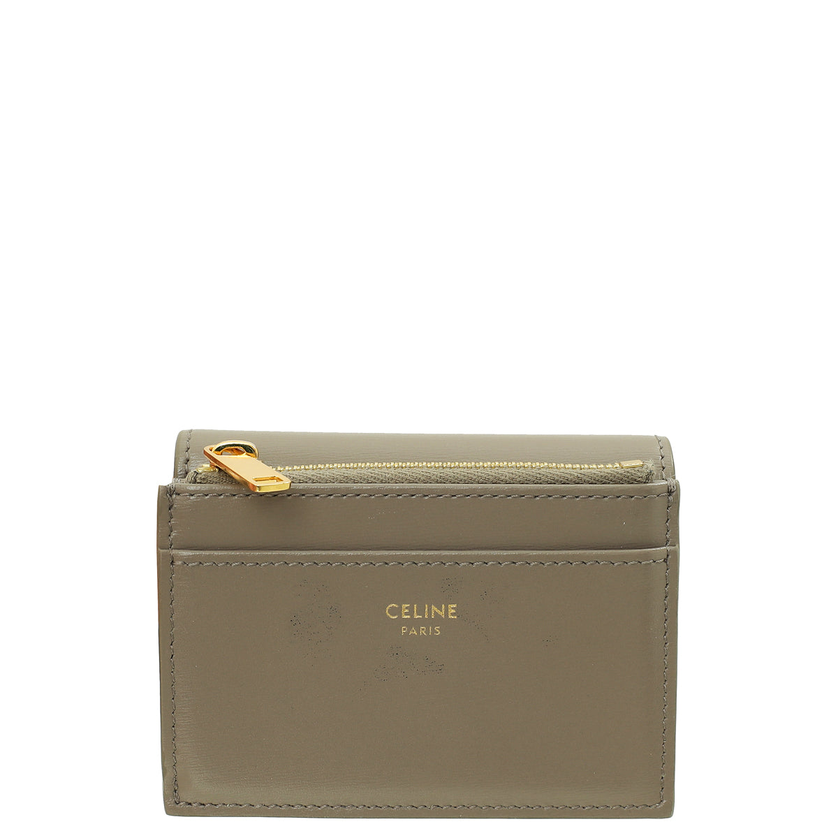 Celine Taupe Triomphe Compact Wallet-Celine-THE CLOSET