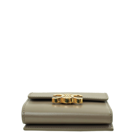 Celine Taupe Triomphe Compact Wallet