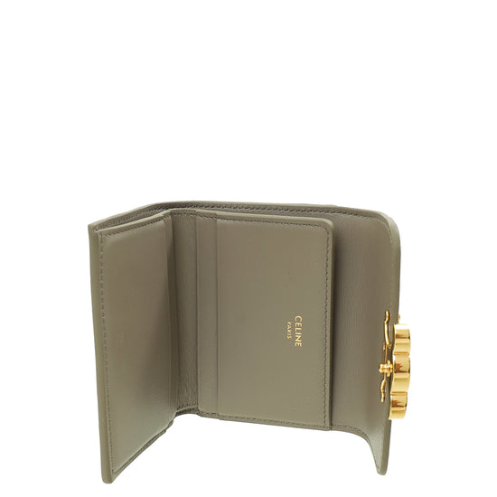 Celine Taupe Triomphe Compact Wallet