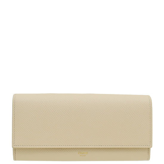 Celine Powder Beige Flap Long Wallet