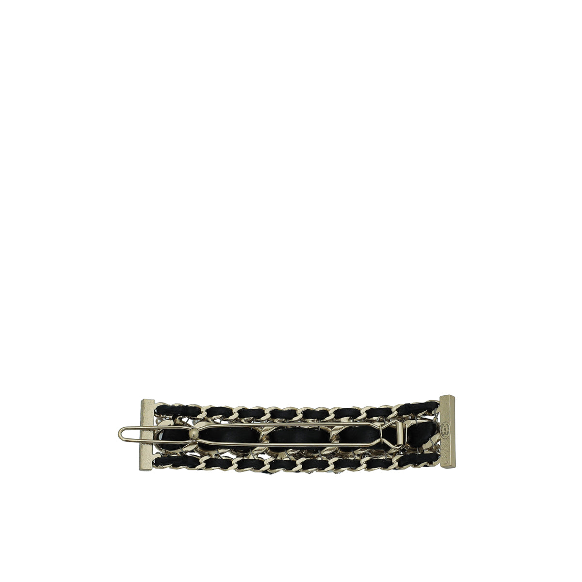 Chanel Black CC Braided Pearl Chain Hair Clip-Chanel-THE CLOSET