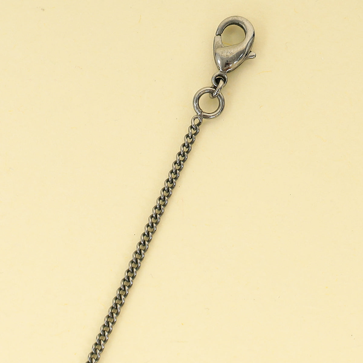 Chanel Black CC Enamel Pearl Drop Chain Necklace