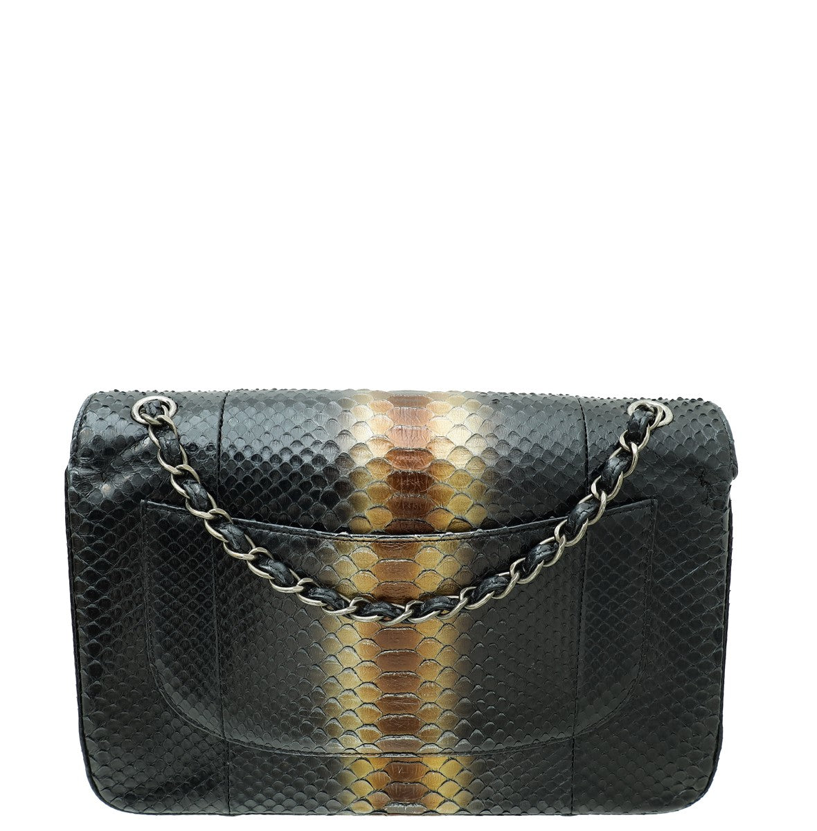 Chanel Bicolor CC Classic Python Double Flap Jumbo Bag-Chanel-THE CLOSET