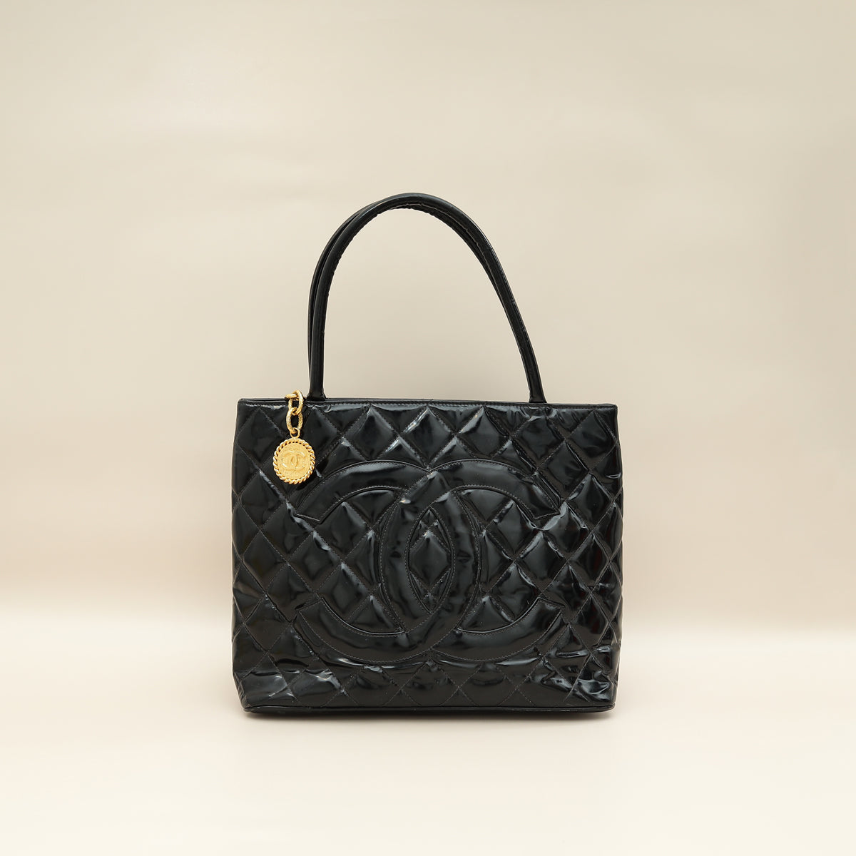 Chanel Black CC Vintage Cambon Tote Bag