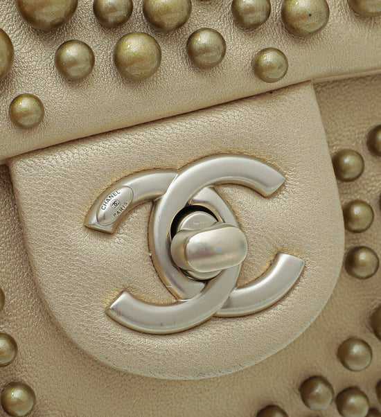 Chanel Metallic Gold Paris-Dubai Pearly Flap Wallet on Chain