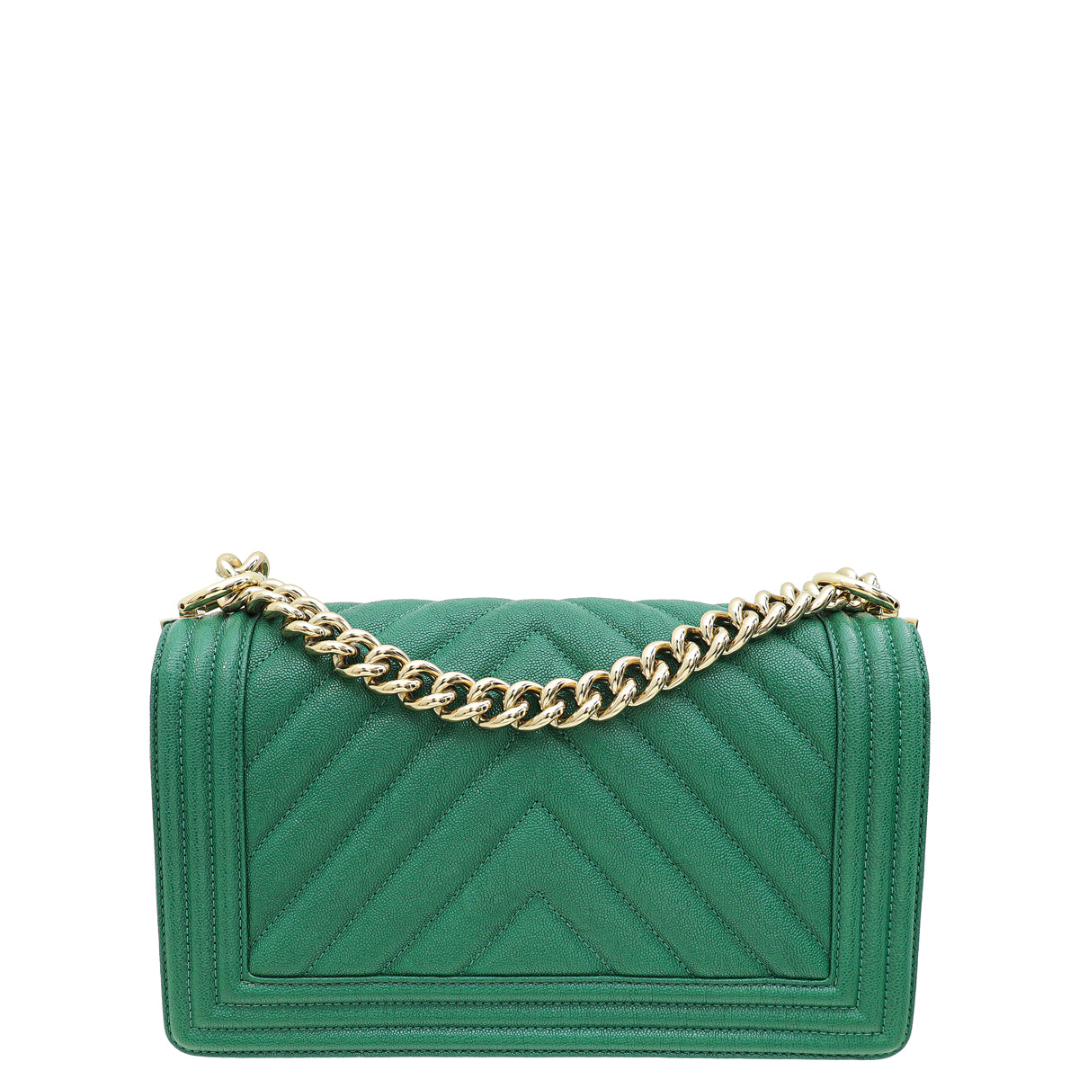 Chanel Green Chevron Le Boy Medium Bag-Chanel-THE CLOSET