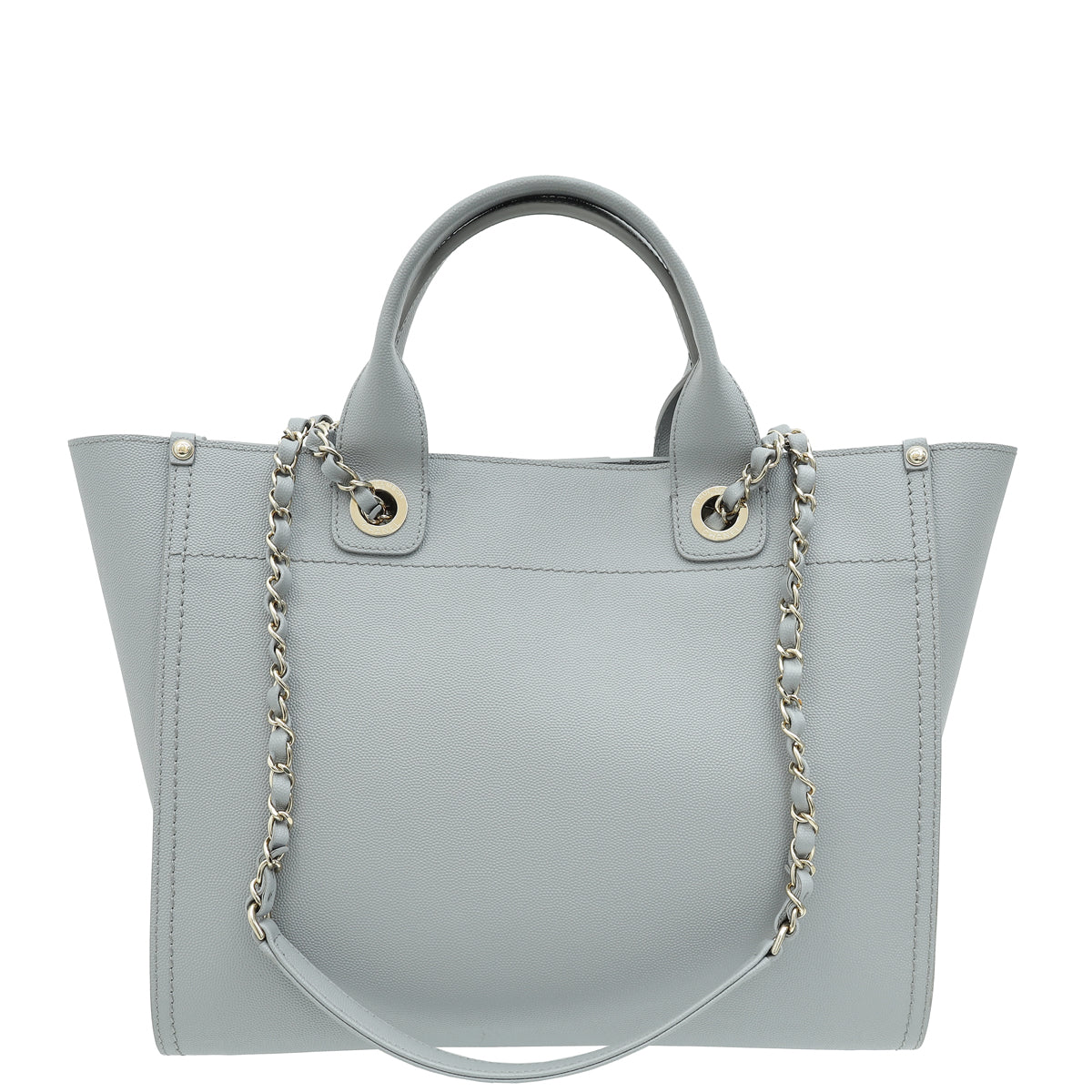 Chanel Grey CC Deauville Studded Medium Tote Bag
