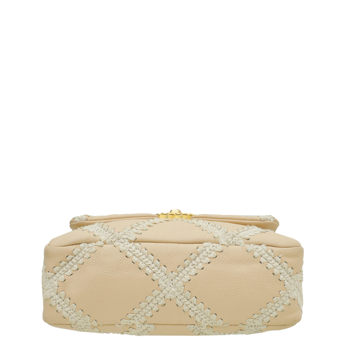 Chanel Beige CC Crochet Chanel 19 Flap Bag