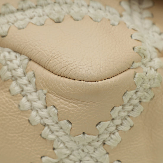 Chanel Beige CC Crochet Chanel 19 Flap Bag