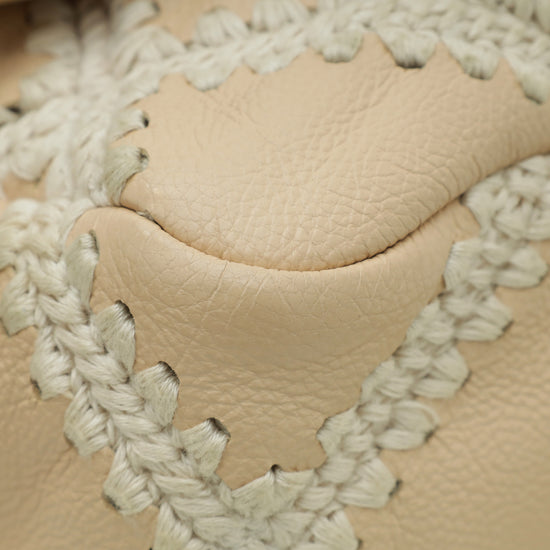 Chanel Beige CC Crochet Chanel 19 Flap Bag