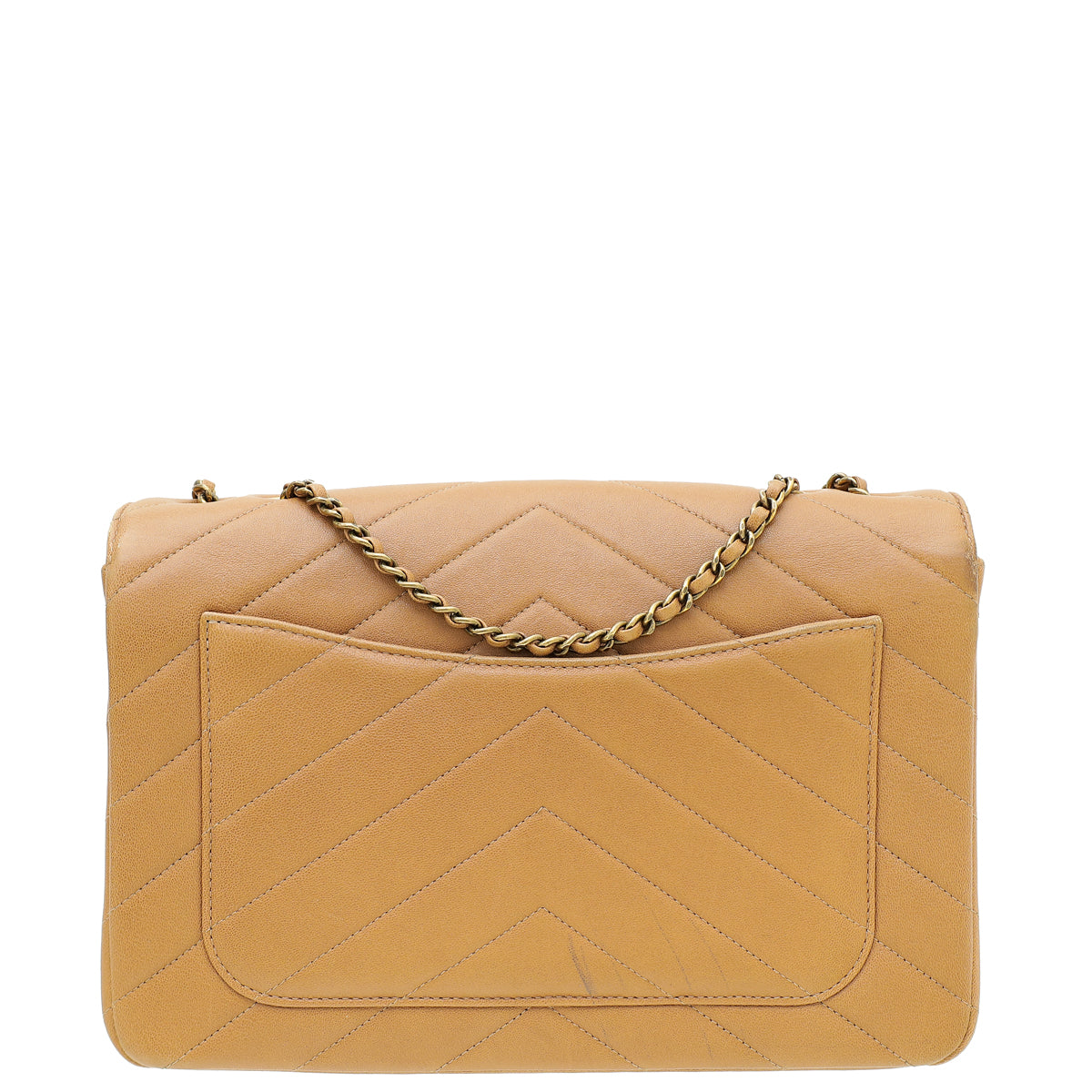 Chanel Brown Caramel CC Coco Envelope Chevron Flap Bag